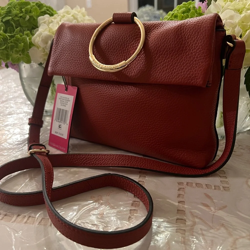 Vince Camuto -NWT Ruthie Small Crossbody Handbag Purse Black Leather MSRP $158